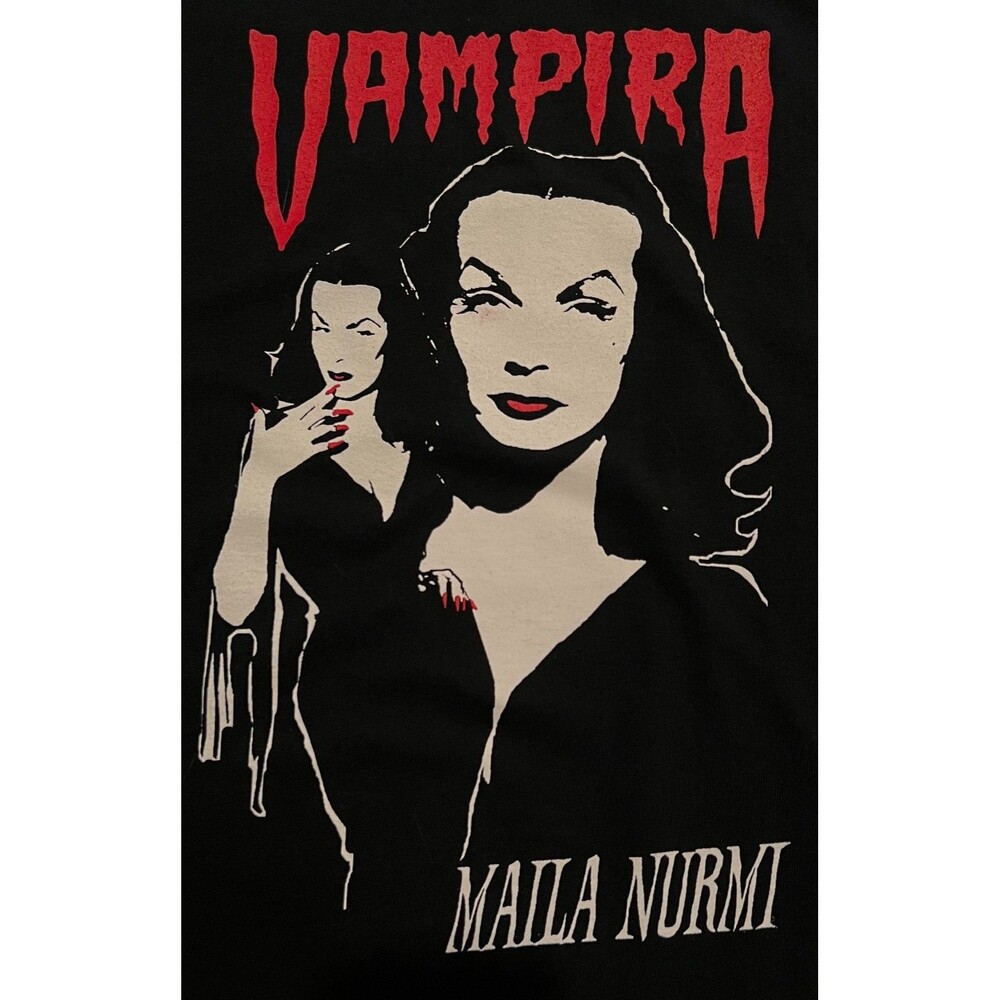 Vampira Maila Nurmi Graphic T-Shirt Black XL - Picture 6 of 6